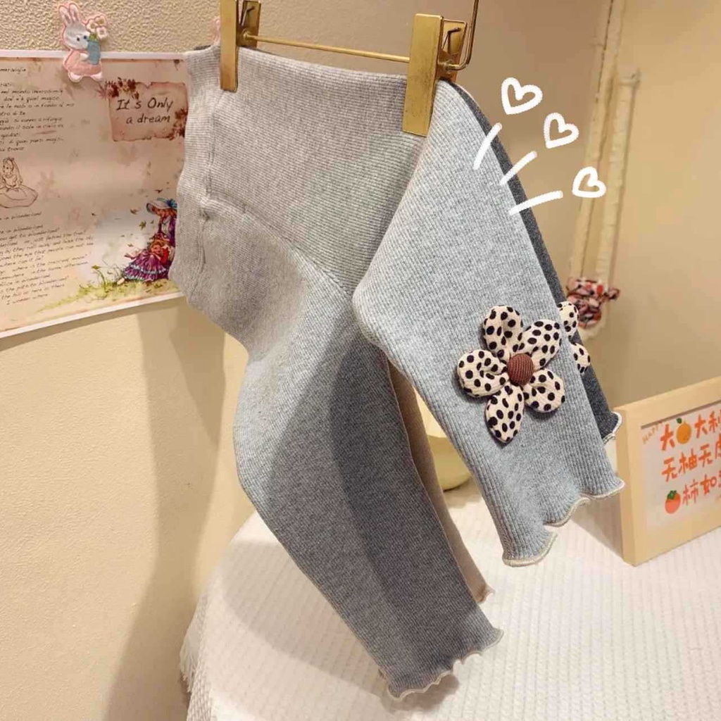 Quần Dài Vải Lông Dày Hai Mặt Giữ Ấm Mùa Thu Đông Kiểu Mới 2022 Cho Bé Gái