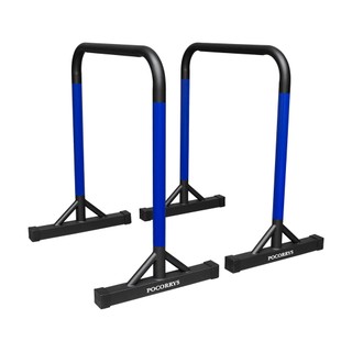 Xà kép Parallettes Dip cao 90cm, Pocorrys PAD-08, Màu đen sọc xanh