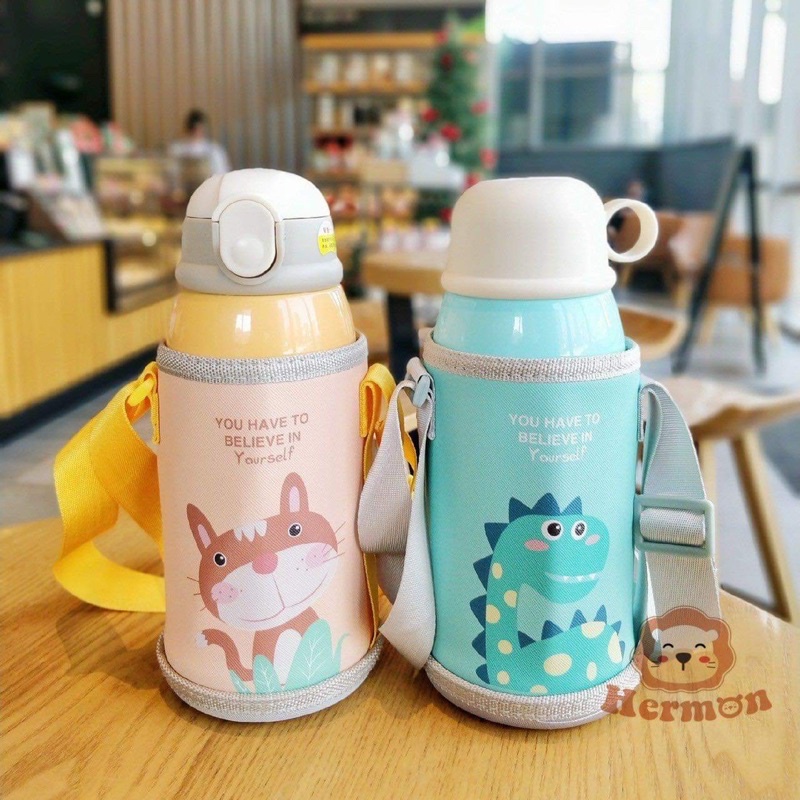 Bình nước giữ nhiệt Hermon 2 nắp kèm cốc - Seed Baby