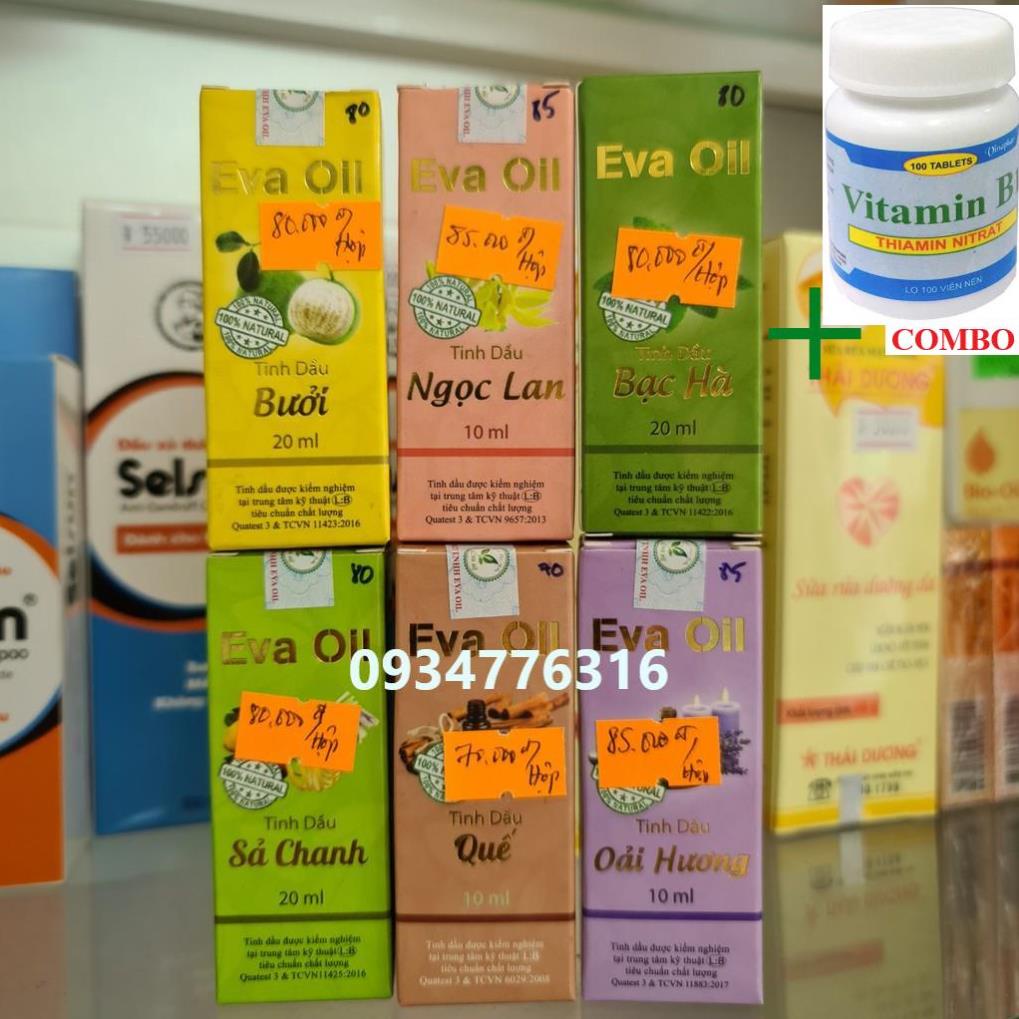 Combo Vitamin B1 chai 100 viên+ Tinh dầu sả chanh Eva oil 20ml