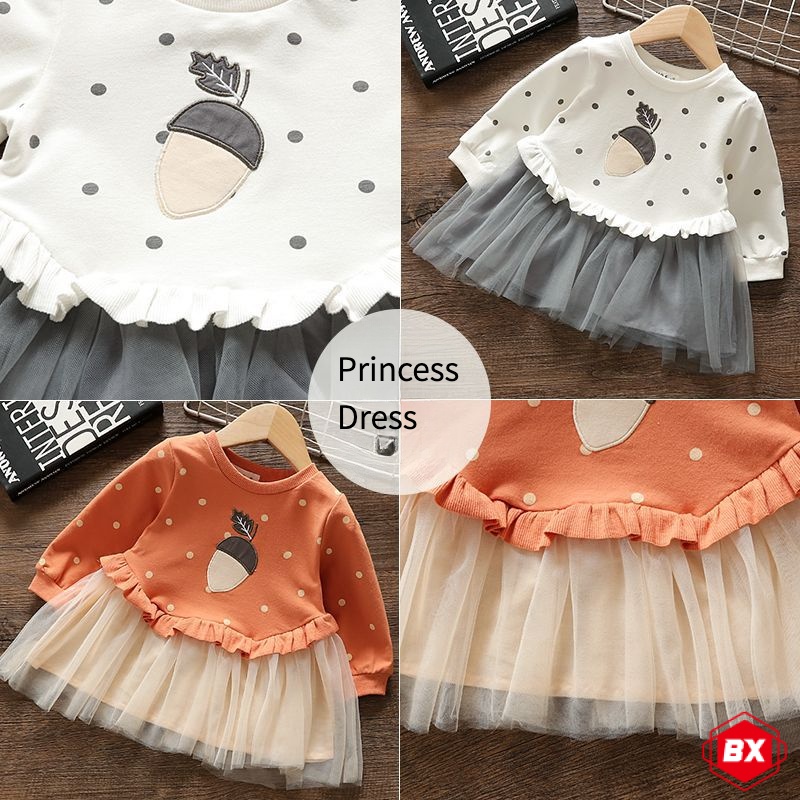 Đầm Sweater Tay Dài Phong Cách Công Chúa Thời Trang Mùa Thu Mới Cho Bé Gái