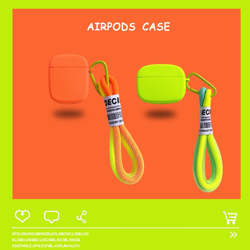 Vỏ Bảo Vệ Hộp Sạc Tai Nghe Bluetooth Không Dây AirPods pro / 1 / 2 / 3 Mềm Màu Dạ Quang Đơn Giản