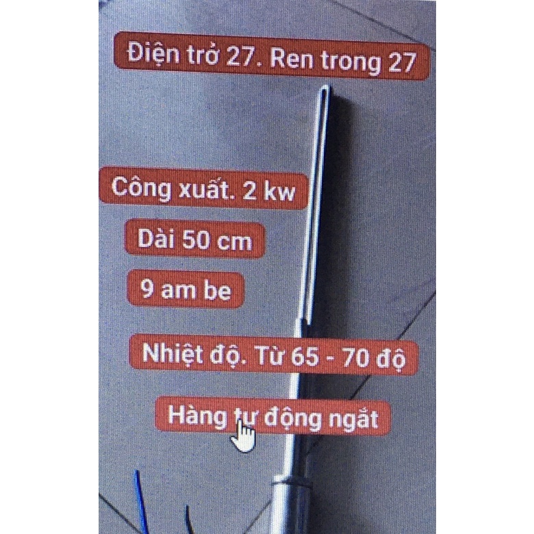 THANH điện trở gia nhiệt - hỗ trợ điện ren trong 27mm - 2000W dùng cho máy nước nóng năng lượng mặt trời