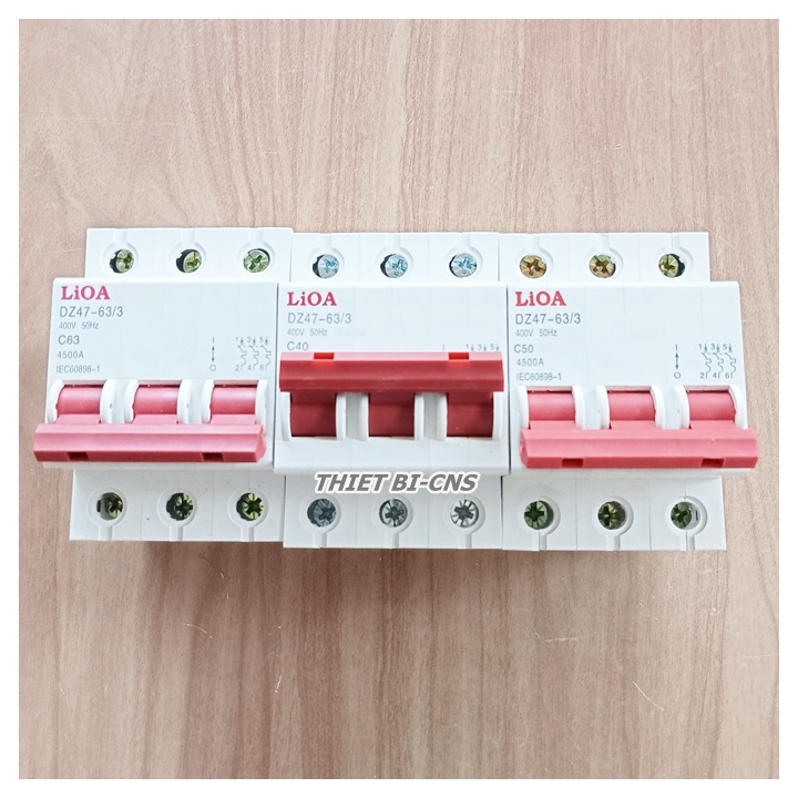 Aptomat Tự động LiOA 3P 40A - 100A Dòng Cắt 4.5kA - Chính hãng
