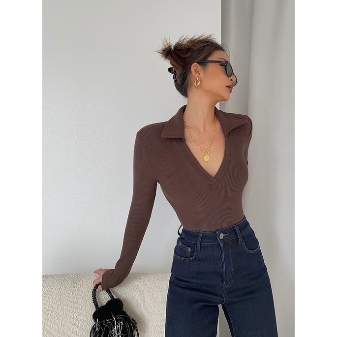 Bodysuit Cổ Chữ V Khoét Sâu Thiết Kế Quyến Rũ Thời Trang Theo Phong | BigBuy360 - bigbuy360.vn