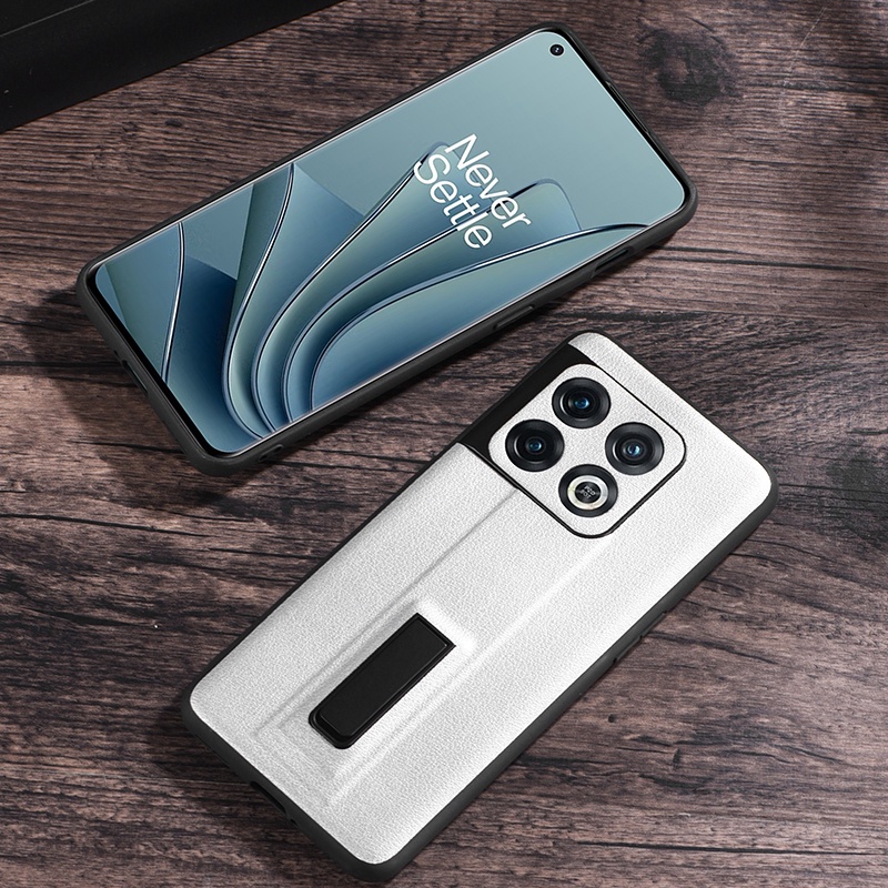 Ốp Điện Thoại Da Cứng Kèm Giá Đỡ Tàng Hình Cho OnePlus 10 10T Pro OnePlus10TPro