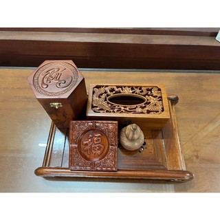 combo khay trà gỗ hương 5 món