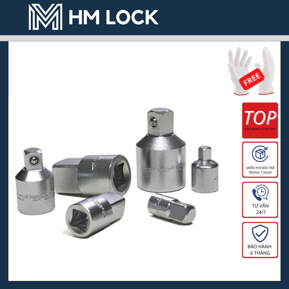 Đầu tuýp (Típ) chuyển đổi 3/8” ra 1/2” hiệu TOP - THÉP KHÔNG GỈ CAO CẤP