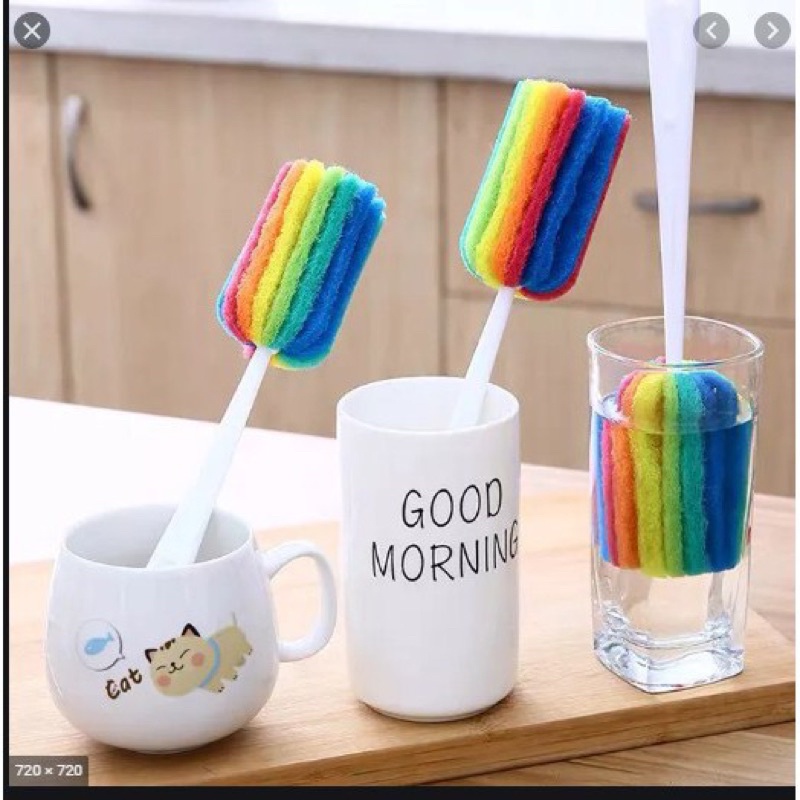 Cây cọ rửa ly cốc, lọ hoa 7 màu