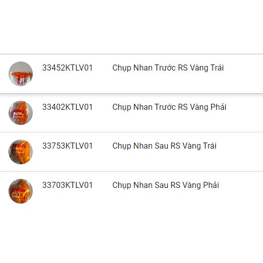 4 Chụp xi nhan vàng RS 100 , WS 100 chính hãng