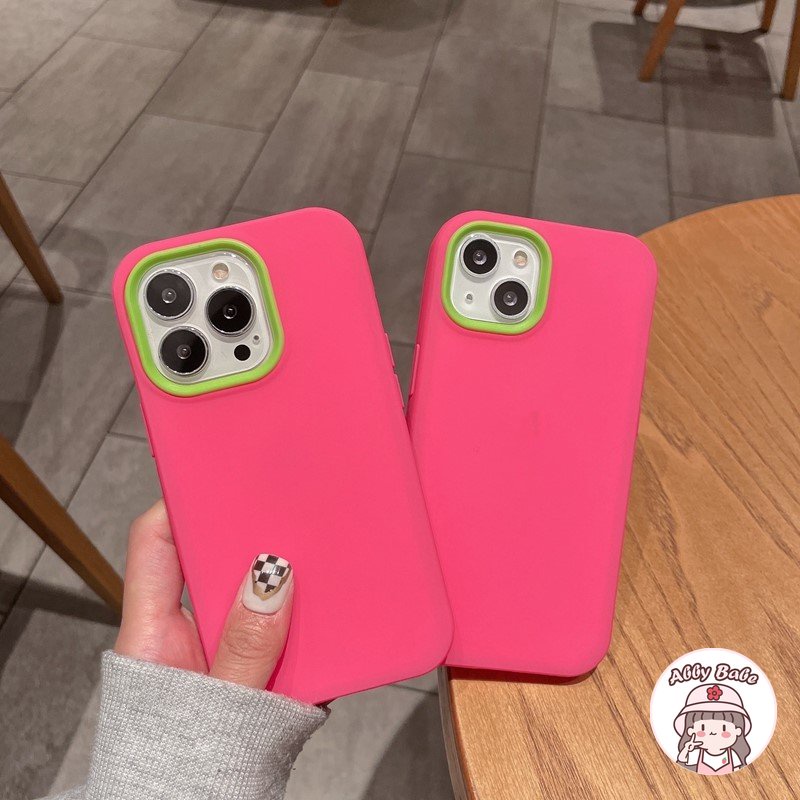 Ốp Điện Thoại Silicon TPU Mềm Nhám Chống Mồ Hôi Màu Đỏ Hồng Thời Trang Cho Iphone 14 13 12 11 Pro Max X XS