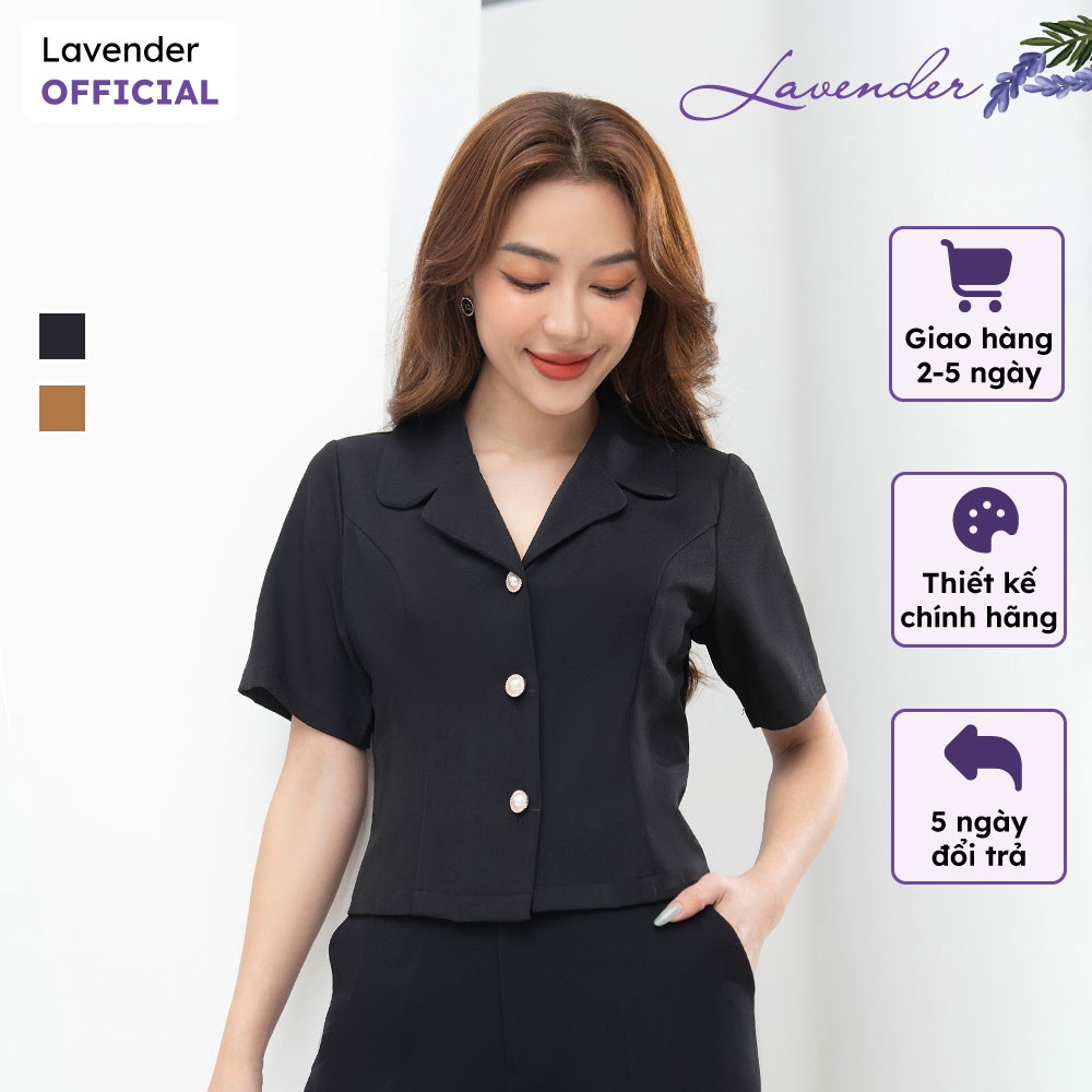 Áo vest nữ công sở LAVENDER cổ ve tay ngắn 3 cúc V2707