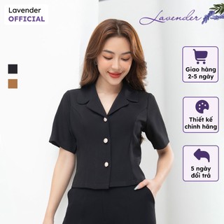 Áo vest nữ công sở lavender cổ ve tay ngắn 3 cúc v2707