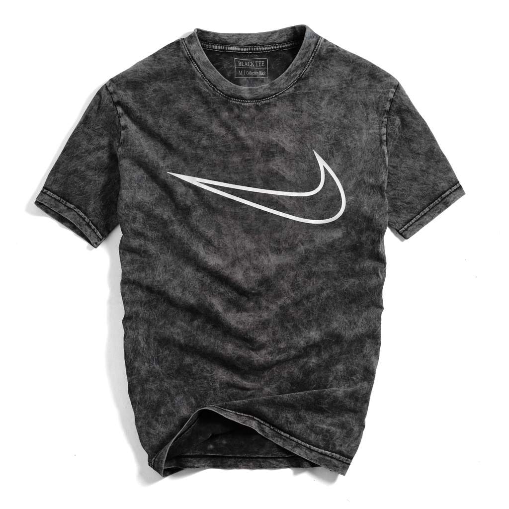 Áo thun nam cổ tròn WASH in chữ BLACK TEE vải cotton cao cấp mềm mịn co giãn 4 chiều TSBLT0048