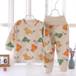 bộ cotton len cạp cao cho bé