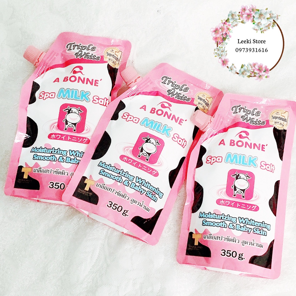 Combo 3 Bịch - Muối Tắm Sữa Spa A Bonne 350g