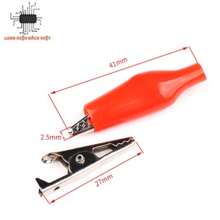 Kẹp cá sấu đỏ đen loại lớn chất lượng tốt (1 cặp)