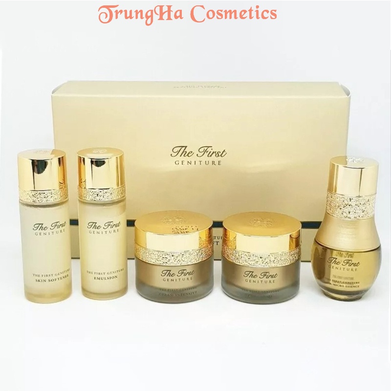 SET DƯỠNG TÁI SINH, PHỤC HỒI DA, GIẢM MỤN, CHỐNG LÃO HÓA OHUI THE FIRST MINI 5 MÓN