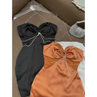 đầm body khoec eo kết dây đá