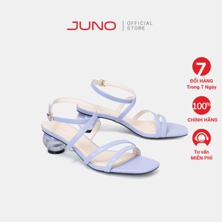 Giày Sandal 5cm Nữ Thời Trang JUNO Quai Chéo Gót Trong Suốt Có Màu SD05085