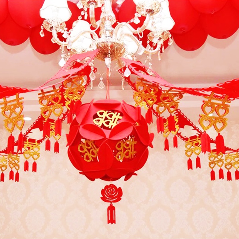 Đèn Lồng (Trái Châu) Đỏ Trang Trí Đám Cưới Siêu Sang Trọng (không kèm dây)