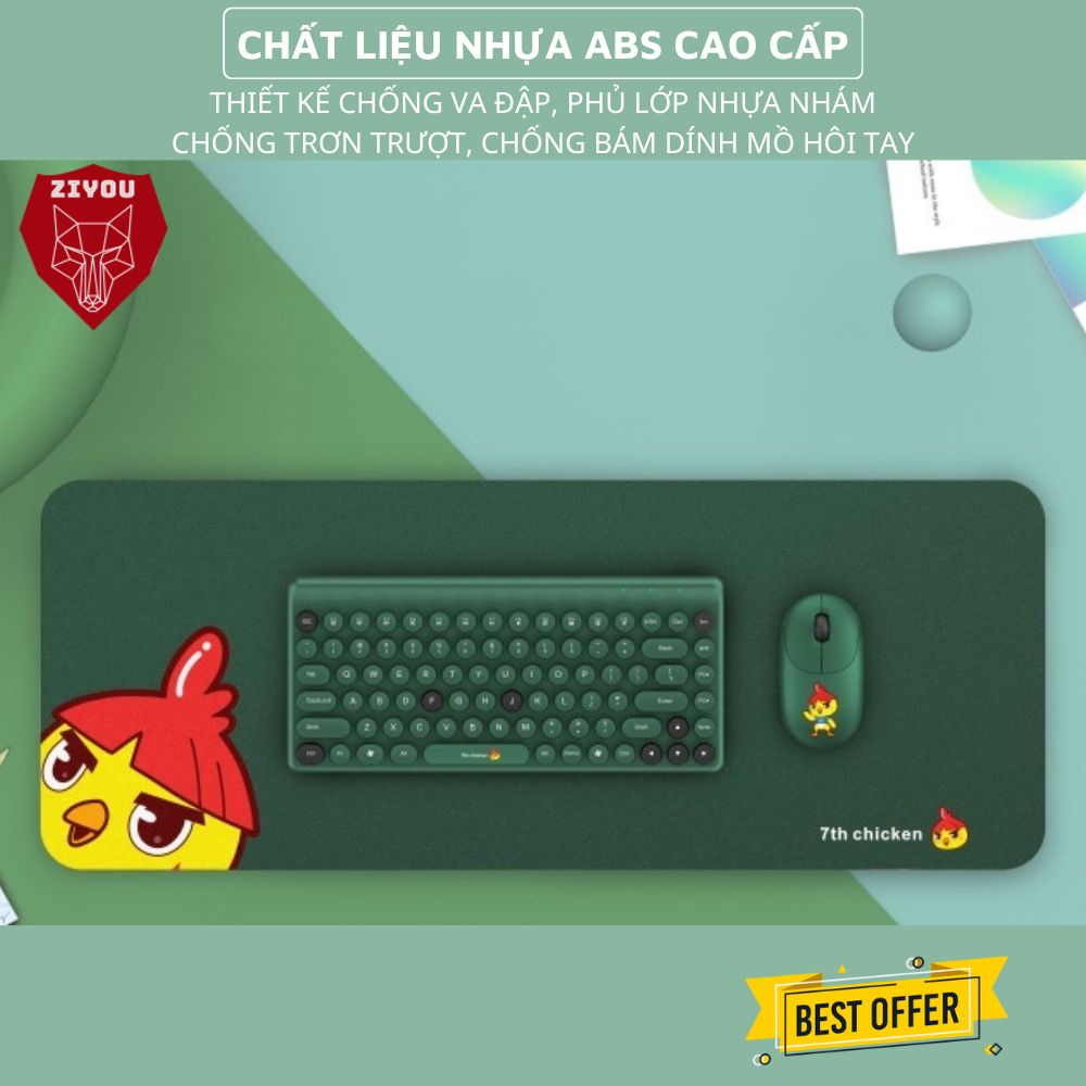 Bàn Phím Và Chuột Không Dây Ziyou QW02 Màu Cực Đẹp Phím Bấm Êm Kết Nối Máy Tính Laptop PC + Tặng Lót