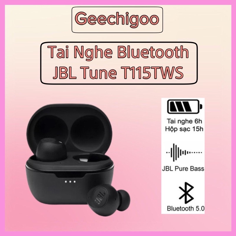 Tai nghe Bluetooth True Wireless JBL T115 JBLT115TWS - Hàng chính hãng