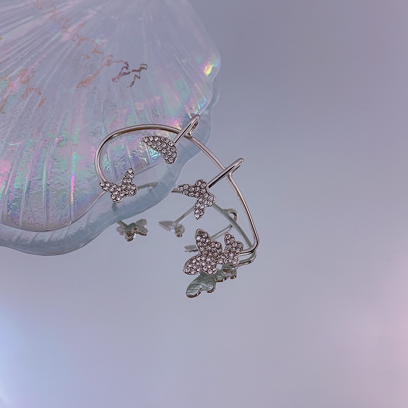 [Hot] Khuyên Vành Tai Hình Bướm Đính Đá Phong Cách Hàn Quốc Thanh Lịch Cho Nữ [Bông Tai] [Phong Cách Hàn Quốc Đơn Giản Dành Cho Tiệc Cưới]