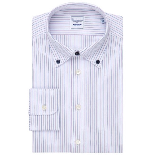 Áo Sơ Mi Nam Tay Dài CAMICISSIMA Trắng Sọc Nhiều Màu Form Slim Fit Dòng Non-iron - NISFWHIVS11085