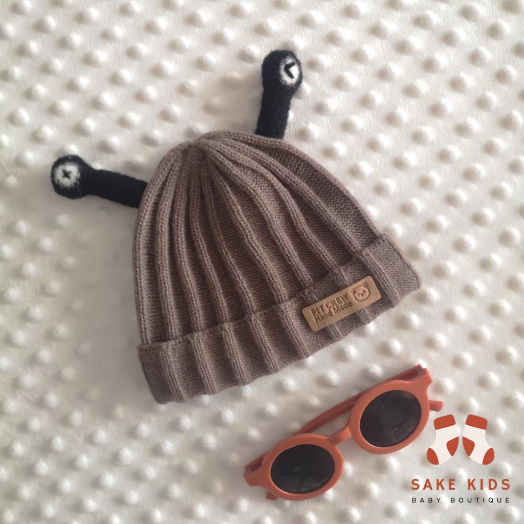 Mũ len cho bé - Mũ len gắn mác phối sừng dễ thương chất len mềm nhiều màu bé trai bé gái từ 0-18 tháng tuổi ML13