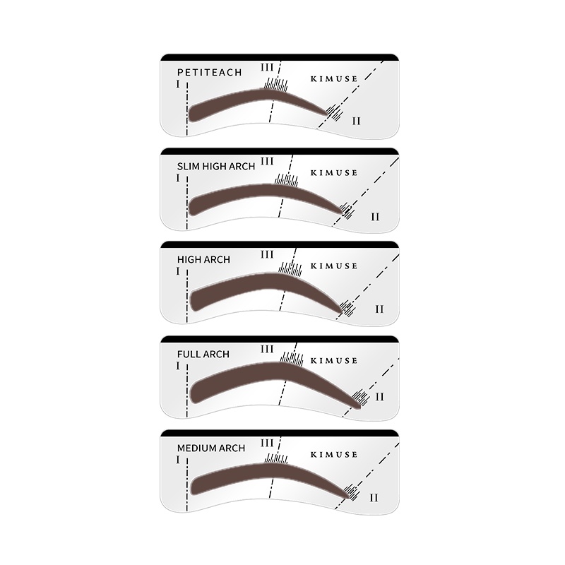 Set 5 khuôn kẻ lông mày KIMUSE có thể tái sử dụng thiết kế tiện lợi