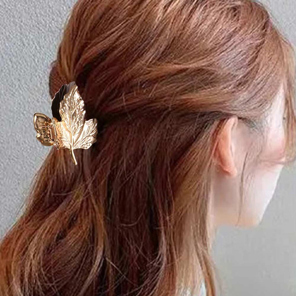 Kẹp Tóc Hình Chiếc Lá Phong Cách Vintage Hàn Quốc