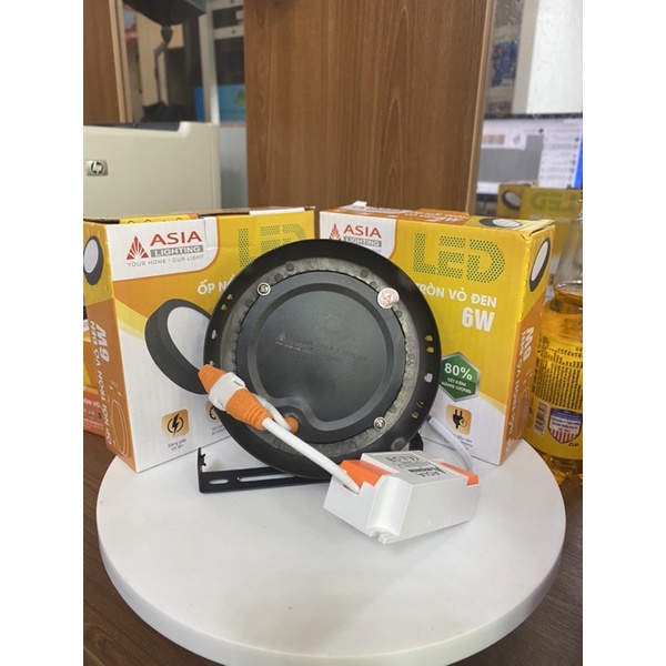 Đèn Ốp Trần ASIA 6w đến 24w, hình Tròn, màu Đen, viền hợp kim chắc chắn, bảo hành 2 năm