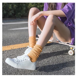 Tất Ulzzang Cao Cổ - Tất nữ nhún cổ cao vớ nữ phong cách vintage Hàn quốc