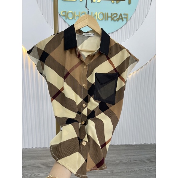 💥MS149 áo sơ mi nữ from suông, sơ mi công sở nữ đẹp chất lụa mago thoáng mát hoạ tiết caro