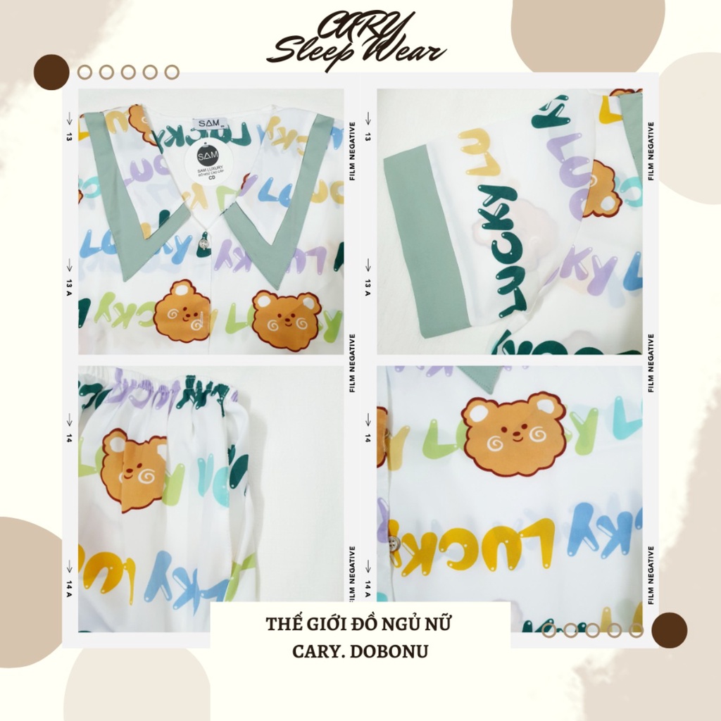 Đồ bộ nữ pijama lụa mango cao cấp tay ngắn quần dài mặc nhà CARY