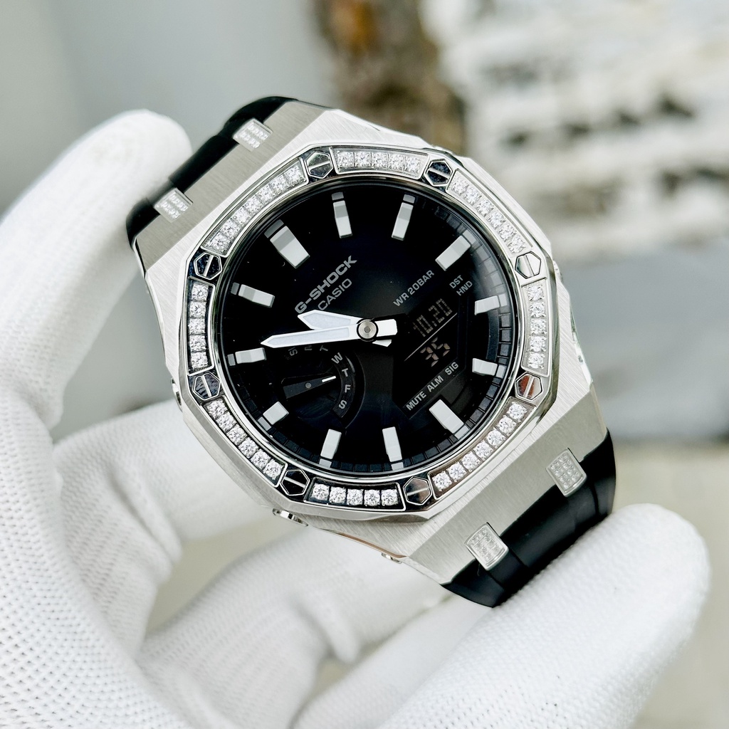 Đồng hồ nam dây nhựa Casio G Shock GA 2100G Viền Diamond