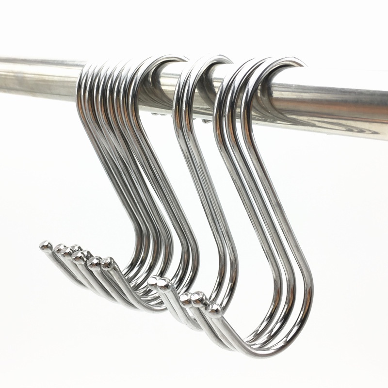 Combo 10 Móc Treo Đồ Inox Tiện Lợi Hình Chữ S 3 Kích Cỡ Chất Liệu, Chịu Tải 10 Kg