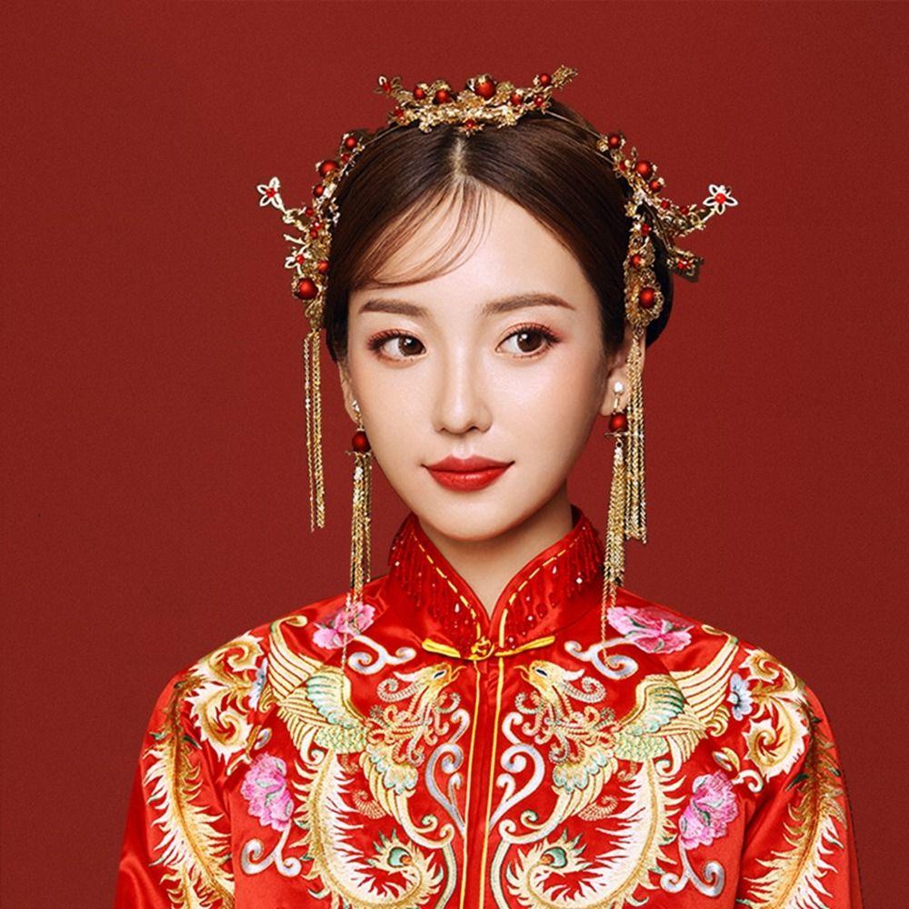 AROMA Trâm Cài Tóc Hình Vương Miện Phong Cách Trung Hoa Cổ Điển Cho Cô Dâu