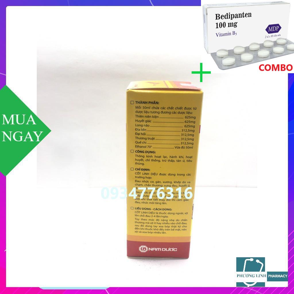 Combo Bedipanten 100mg +  CỐT LINH DIỆU lọ 50ml