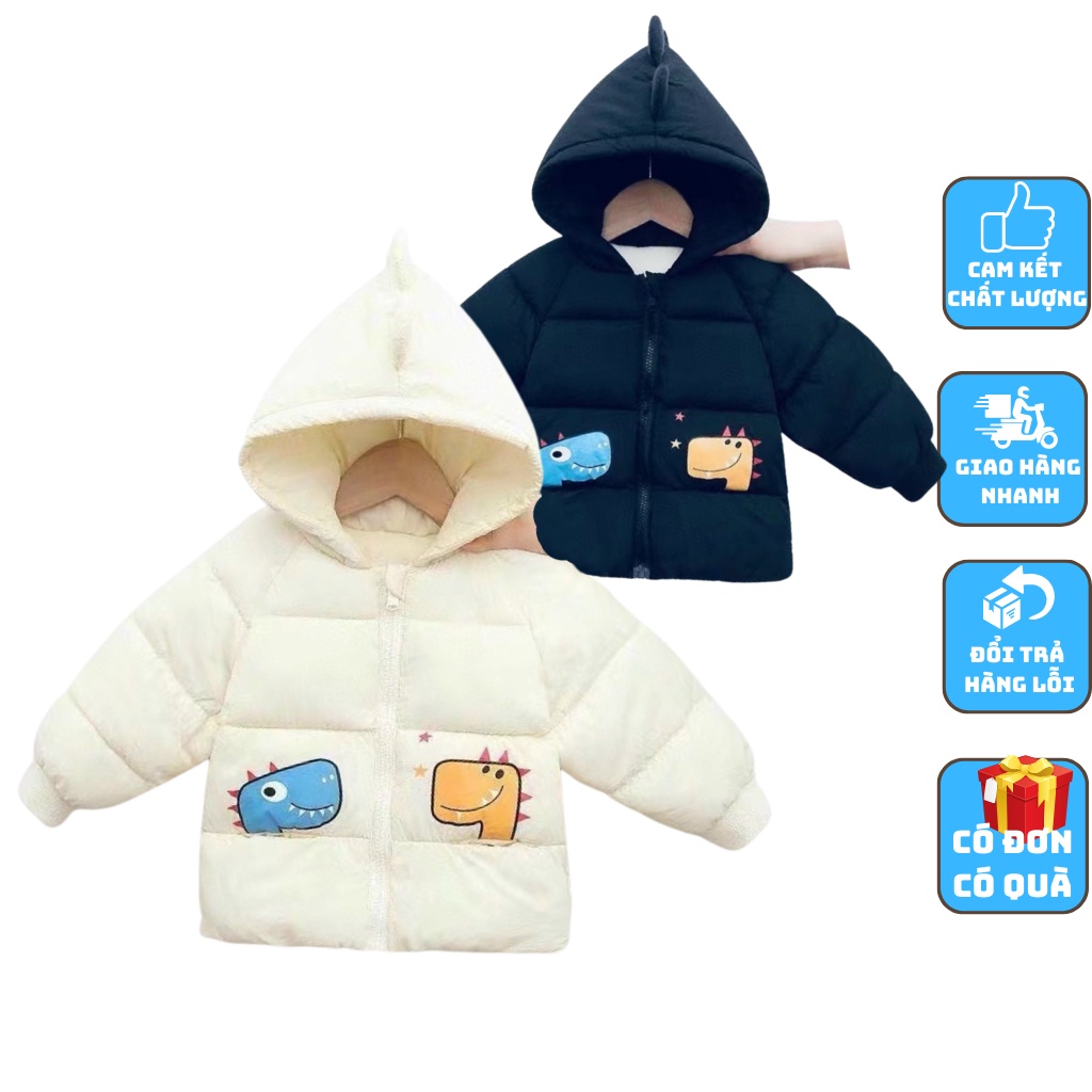 Áo Phao nỉ lót lông hình khủng long siêu ấm cho bé.Quần áo trẻ em Từ 8kg-20kg BINBON KIDS