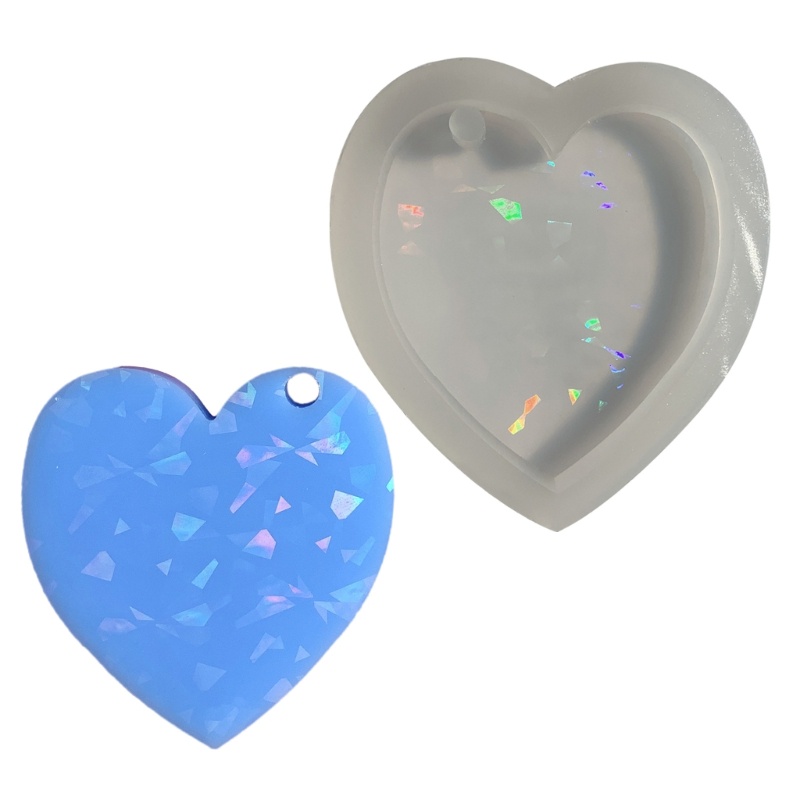 Khuôn Silicone Hình Trái Tim Làm Móc Khóa DIY