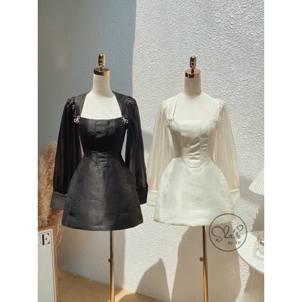 Váy tafta phối tay tơ