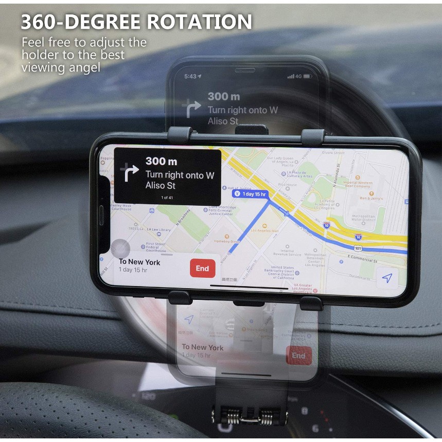 Giá Đỡ Điện Thoại Xoay 360 Độ Gắn Kính Chiếu Hậu Xe Ô Tô