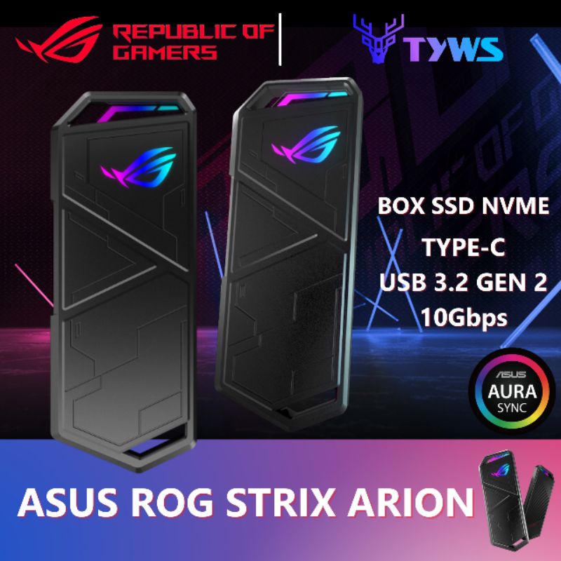 Box di động SSD M.2 NVMe Asus ROG Strix Arion Lite to USB 3.2 Gen 2 Type C ESD-S1CL