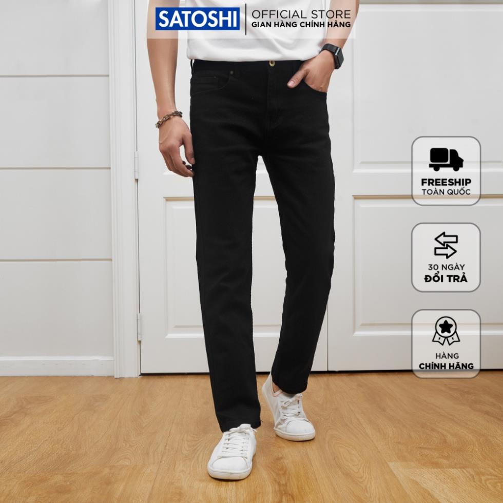 | Satoshi | Quần Jean nam SAQJ23 chất co giản dễ dàng vận động Basic SlimFit Black *