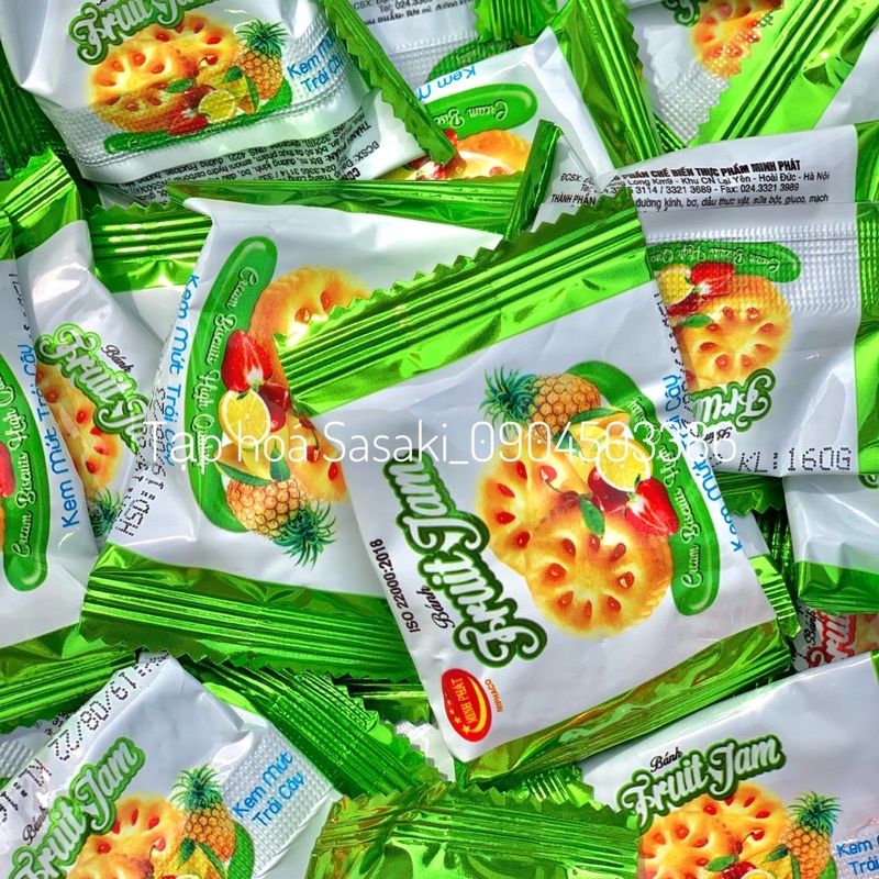 Bánh Quy Kem Mứt Hoa Quả FruitJam Vị Dâu, Dứa Minh Phát Cân Lẻ
