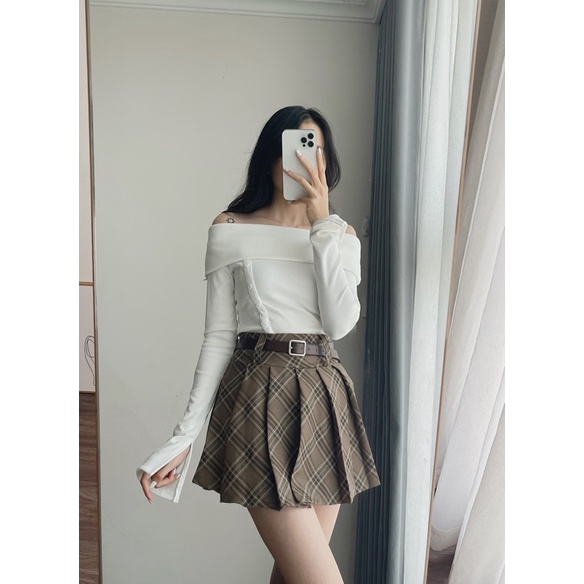 WOODIE SKIRT - chân váy xếp ly dáng ngắn tặng kèm đai REGEN