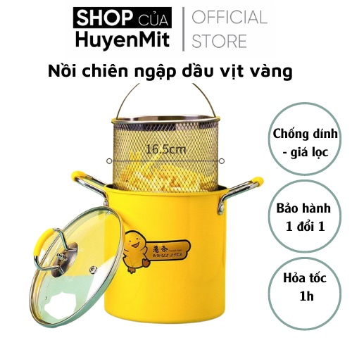 Nồi chiên ngập dầu mini chống dính chính hãng GDuck vịt vàng có rổ chiên thông minh bảo hành 1 đổi 1