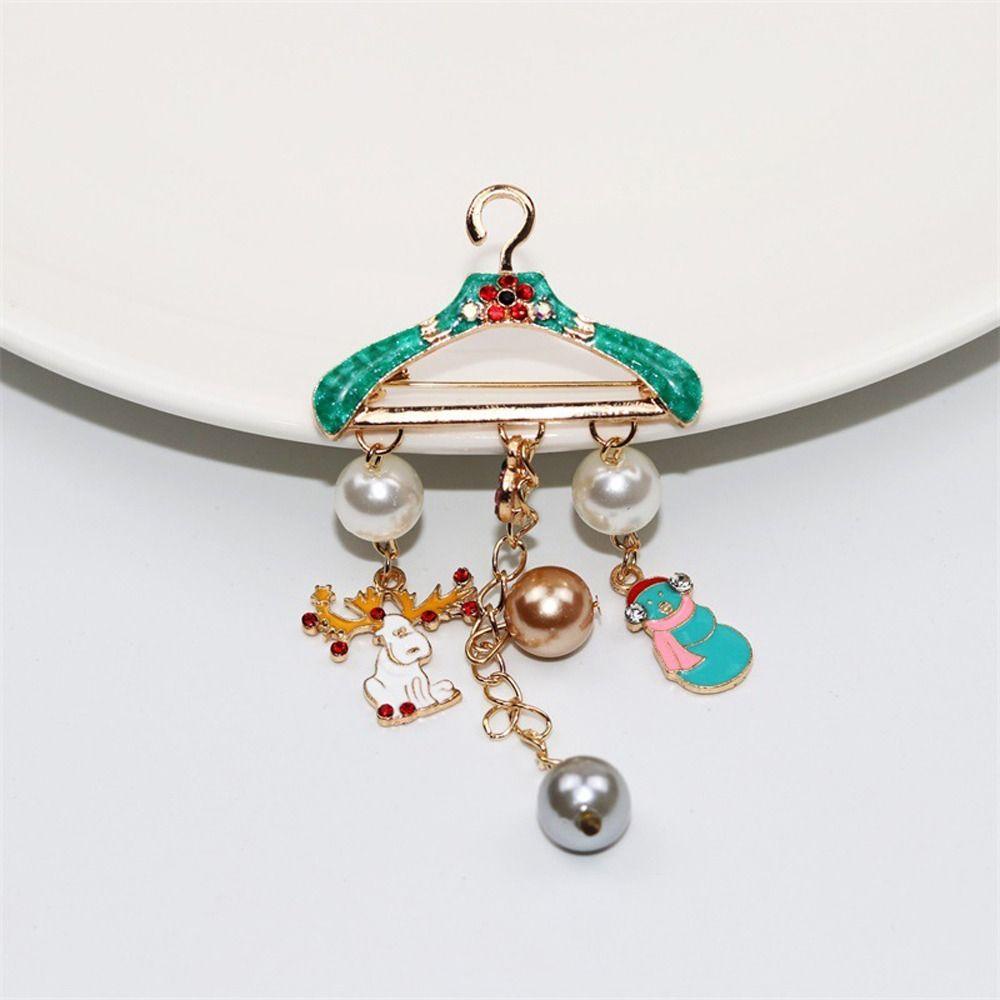 Ghim Cài Áo Hình Người Tuyết Tuần Lộc Giáng Sinh Phối Tua Rua Dễ Thương